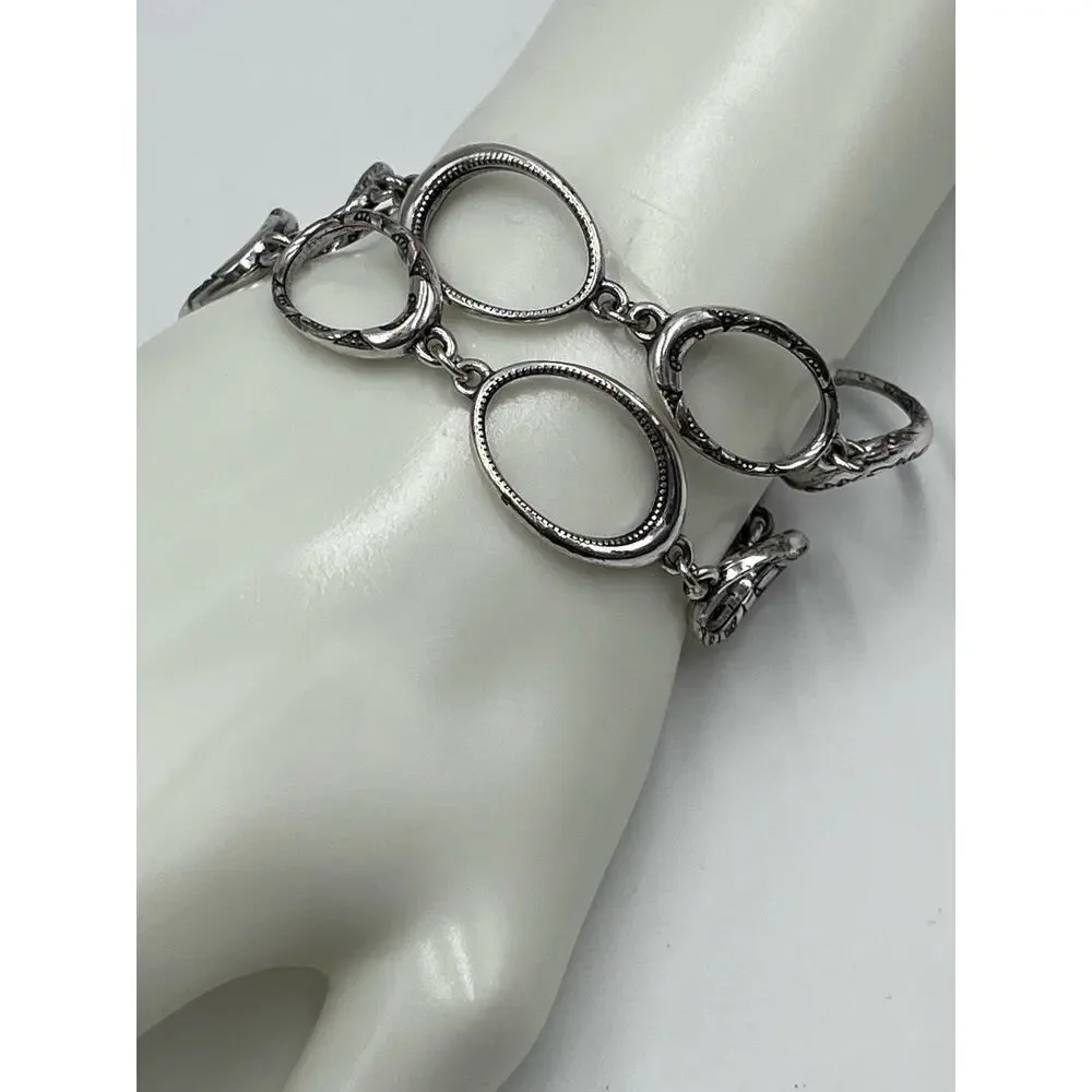 Brighton Signed‎ Double Strand Oval Linked Bracelet